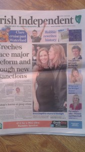 Irish Independent Front Page, Survey Reveals what our children are doing, Greg Harkin, Niall Mulrine, www.cybersafetyadvice.com