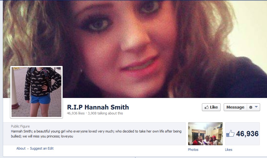 Hannah SMith RIP Page 7 hours later